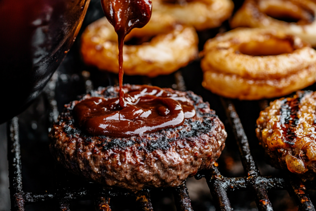 Step-by-step process of making a Rodeo Burger