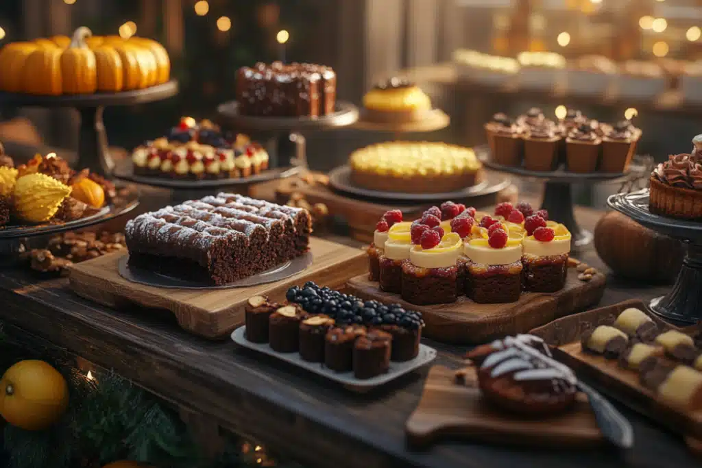  Assortment of kefir sheet cakes with seasonal flavors
