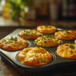 Fluffy Cottage Cheese Egg Muffins in a muffin tin, ready to eat