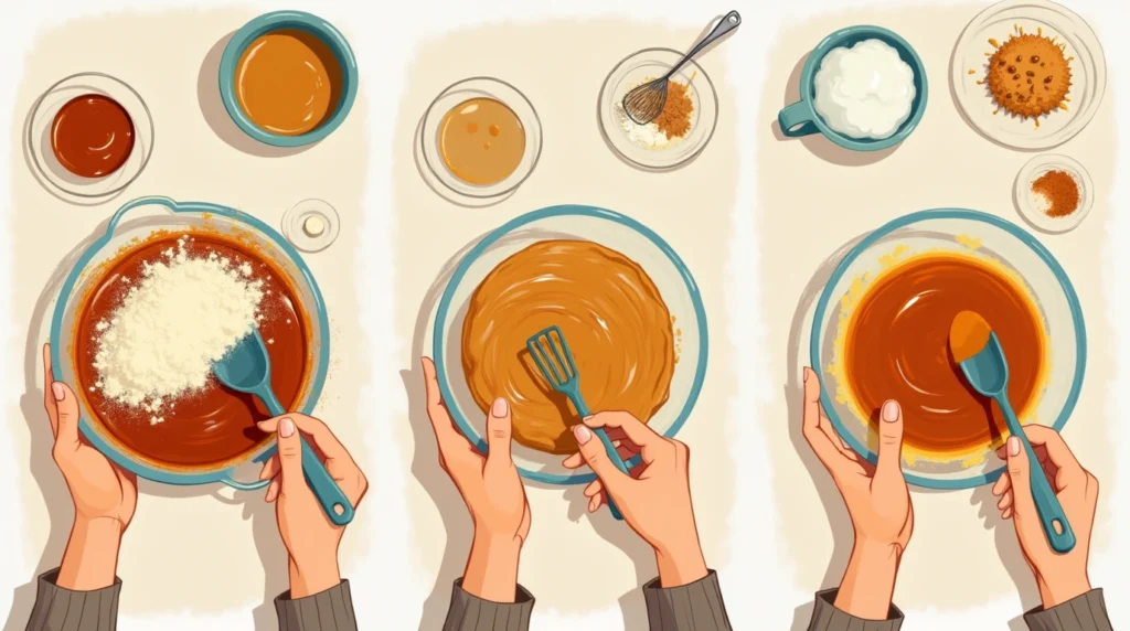  Illustration of mixing ingredients for maple syrup cookies
