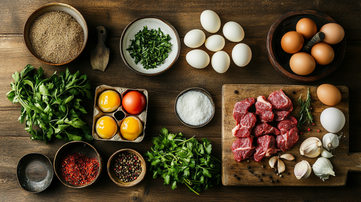 Ingredients for making homemade mock turtle soup.