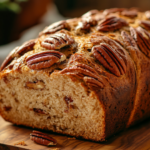 Sweet Alabama Pecan Bread with slices and pecans
