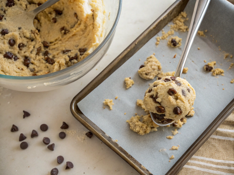 Toll House cookie dough ready to bake