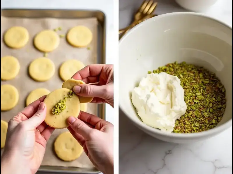 Process of making Cannoli Cookie Sandwiches

