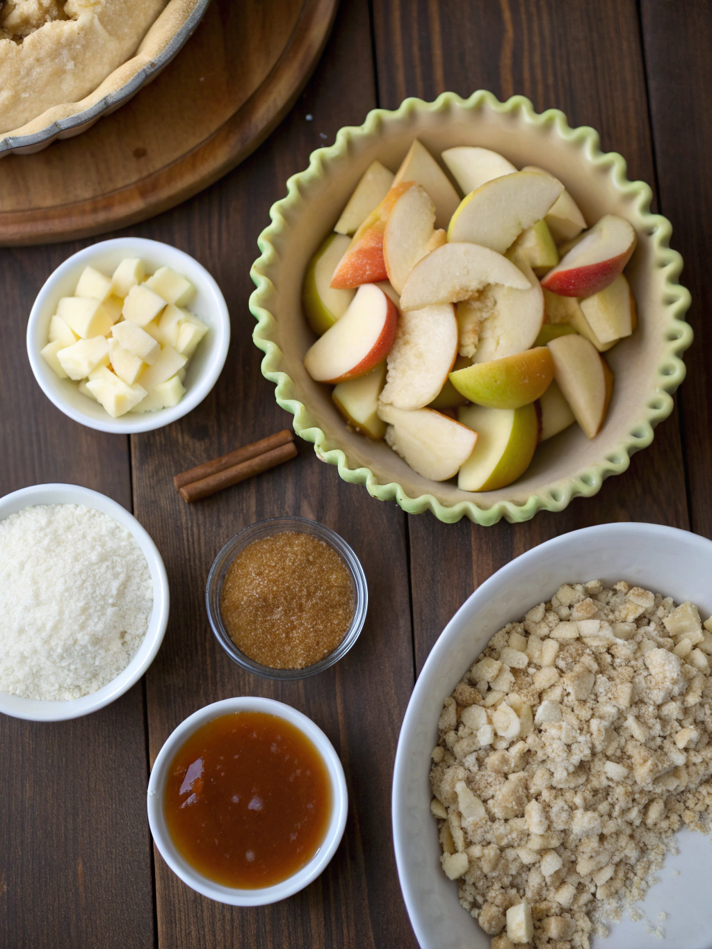 Caramel Apple Streusel Pie ingredients