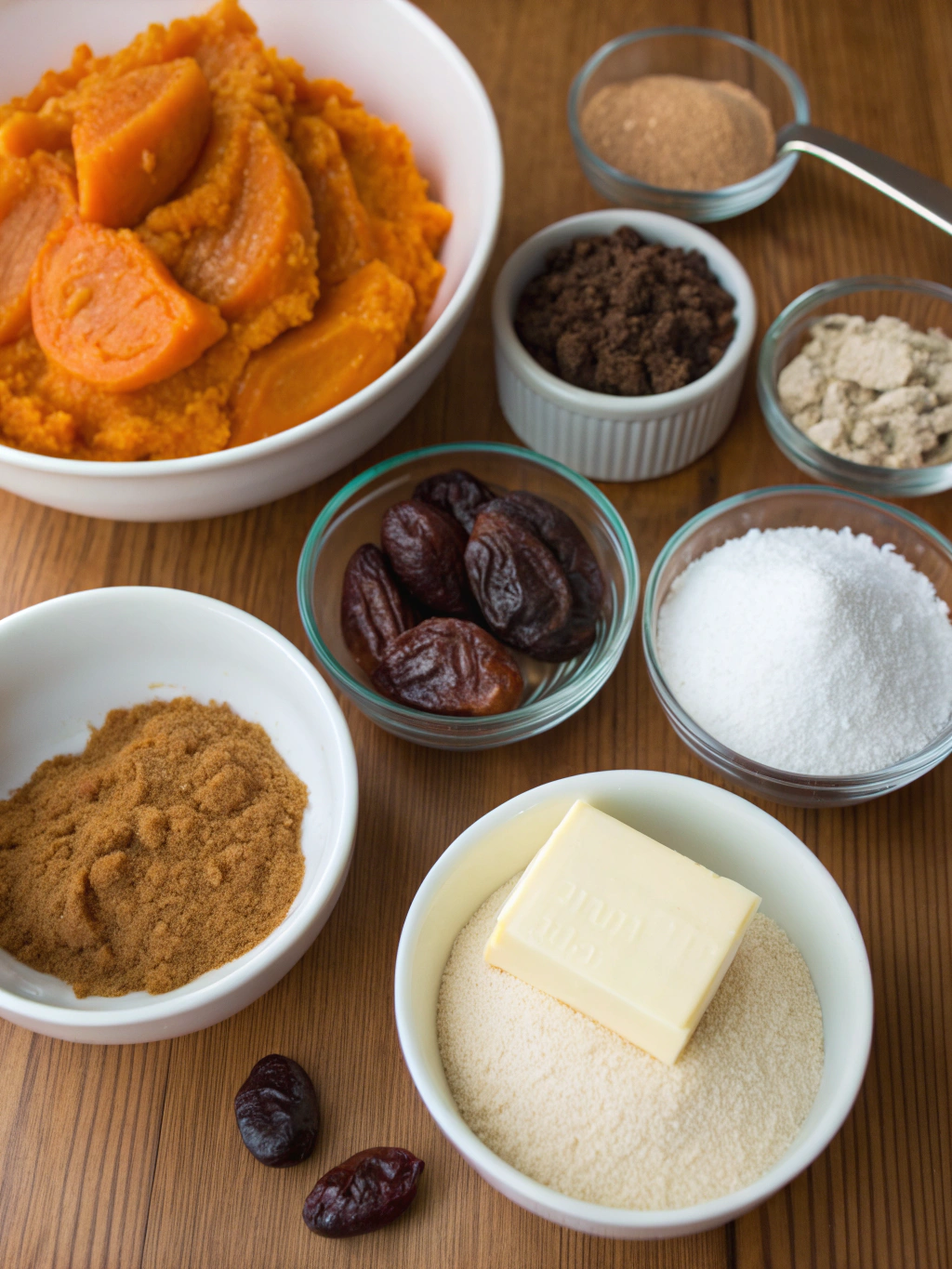 Sticky Toffee Pumpkin Puddings ingredients