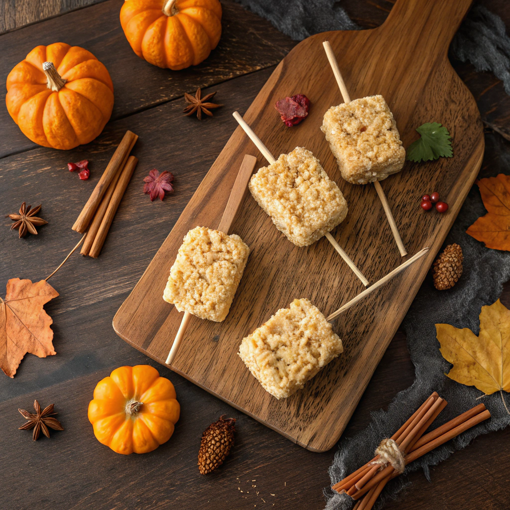 final 53 - Pumpkin Spice Rice Krispies Pops: Autumn's Sweetest Treat on a Stick!