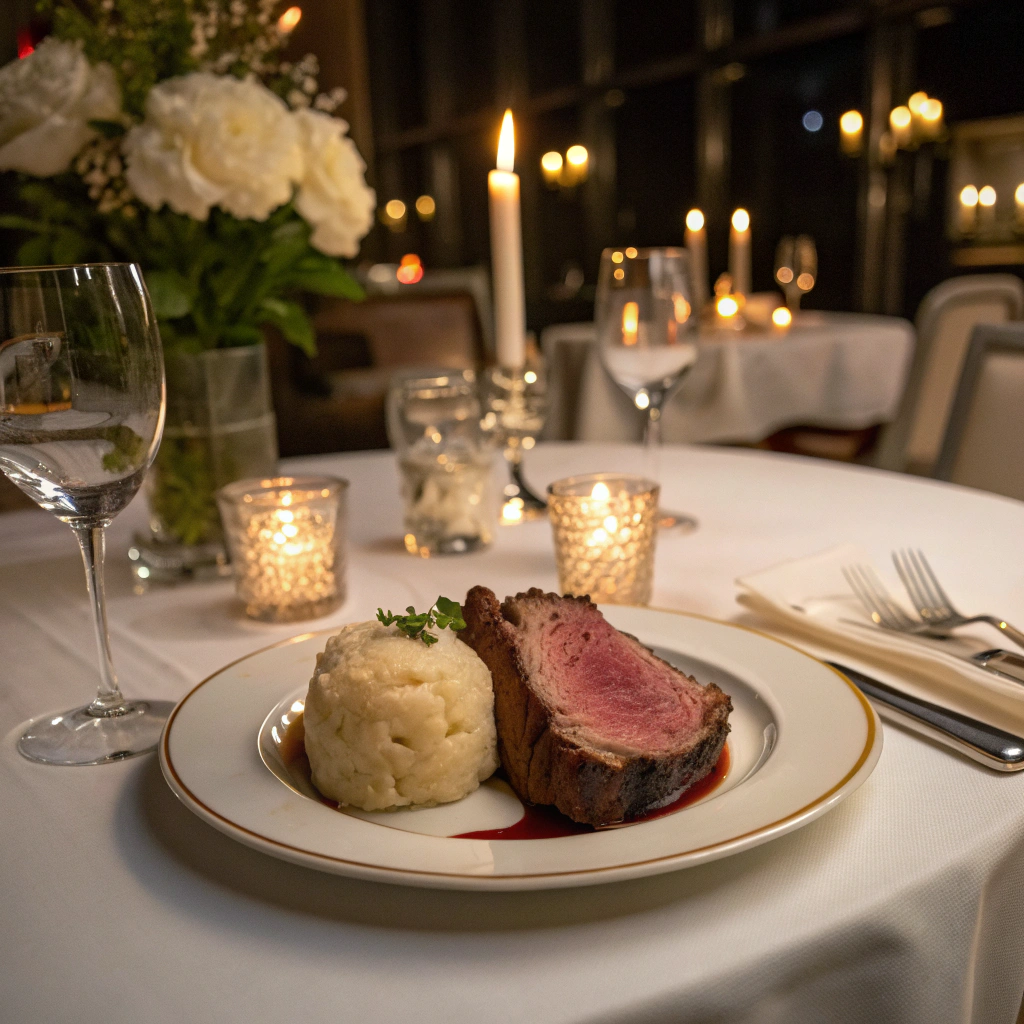 Anniversary Prime Rib Dinner with Garlic Mashed Potatoes 3 Final dish